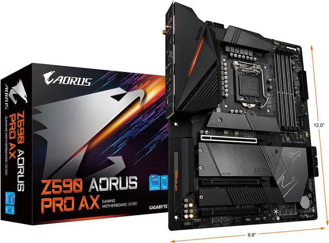Alt view image 7 of 7 - GIGABYTE Z590 AORUS PRO AX LGA 1200 Intel Z590 ATX Motherboard with 4 x M.2, PCIe 4.0, USB 3.2 Gen2X2 Type-C, Intel WIFI 6, 2.5GbE LAN