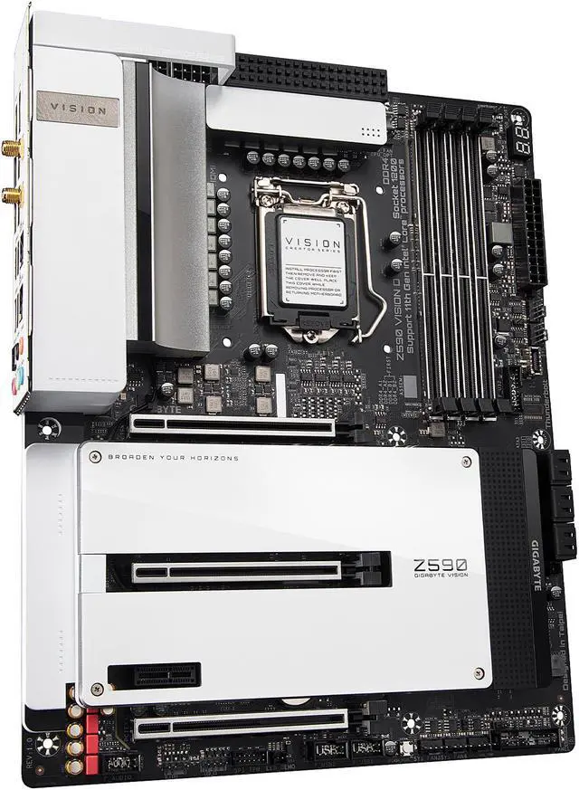 Alt view image 4 of 7 - GIGABYTE Z590 VISION D LGA 1200 Intel Z590 ATX Motherboard with Triple M.2, PCIe 4.0, USB 3.2 Gen2X2 Type-C, Intel WIFI 6, Dual 2.5GbE LAN, Intel Thunderbolt 4