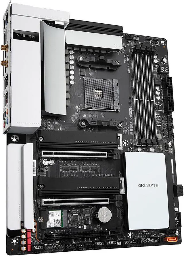 Alt view image 4 of 7 - GIGABYTE B550 VISION D-P AM4 AMD B550 ATX Motherboard with Dual M.2, SATA 6Gb/s, USB 3.2 Type-C with Thunderbolt 3, WIFI 6, Dual 2.5GbE LAN, PCIe 4.0