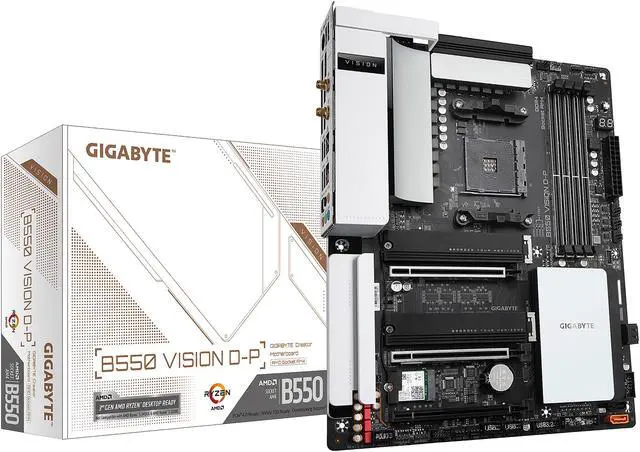 Alt view image 6 of 7 - GIGABYTE B550 VISION D-P AM4 AMD B550 ATX Motherboard with Dual M.2, SATA 6Gb/s, USB 3.2 Type-C with Thunderbolt 3, WIFI 6, Dual 2.5GbE LAN, PCIe 4.0