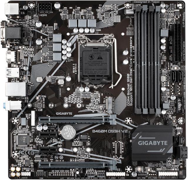GIGABYTE B460M DS3H V2 (rev 1.0) LGA 1200 Intel B460 Micro-ATX Motherboard  with M.2, SATA 6Gb/s, USB 3.2 Gen 1
