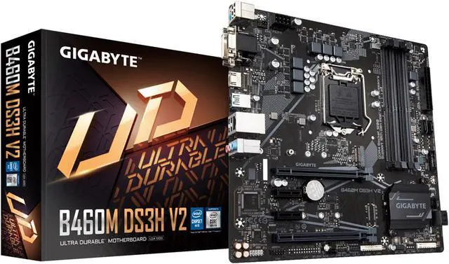 Alt view image 6 of 7 - GIGABYTE B460M DS3H V2 (rev 1.0) LGA 1200 Intel B460 Micro-ATX Motherboard with M.2, SATA 6Gb/s, USB 3.2 Gen 1