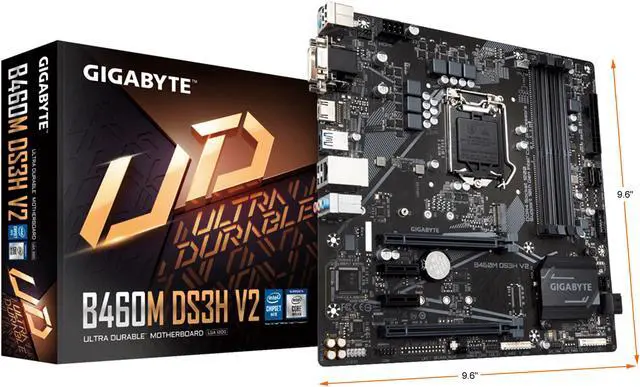 Alt view image 7 of 7 - GIGABYTE B460M DS3H V2 (rev 1.0) LGA 1200 Intel B460 Micro-ATX Motherboard with M.2, SATA 6Gb/s, USB 3.2 Gen 1