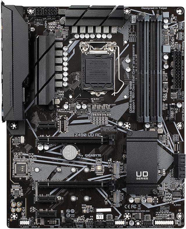 GIGABYTE Z490 UD AC-Y1 LGA 1200 Intel Z490 ATX Motherboard with Dual M.2,  SATA 6Gb/s, USB 3.2 Gen 2, Intel 802.11a/b/g/n/ac