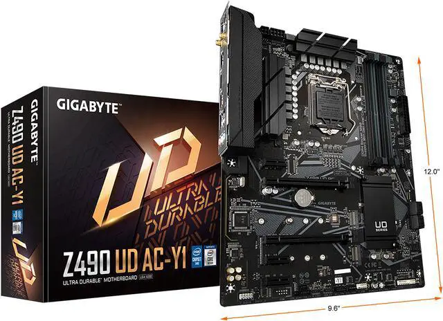 Alt view image 6 of 6 - GIGABYTE Z490 UD AC-Y1 LGA 1200 Intel Z490 ATX Motherboard with Dual M.2, SATA 6Gb/s, USB 3.2 Gen 2, Intel 802.11a/b/g/n/ac