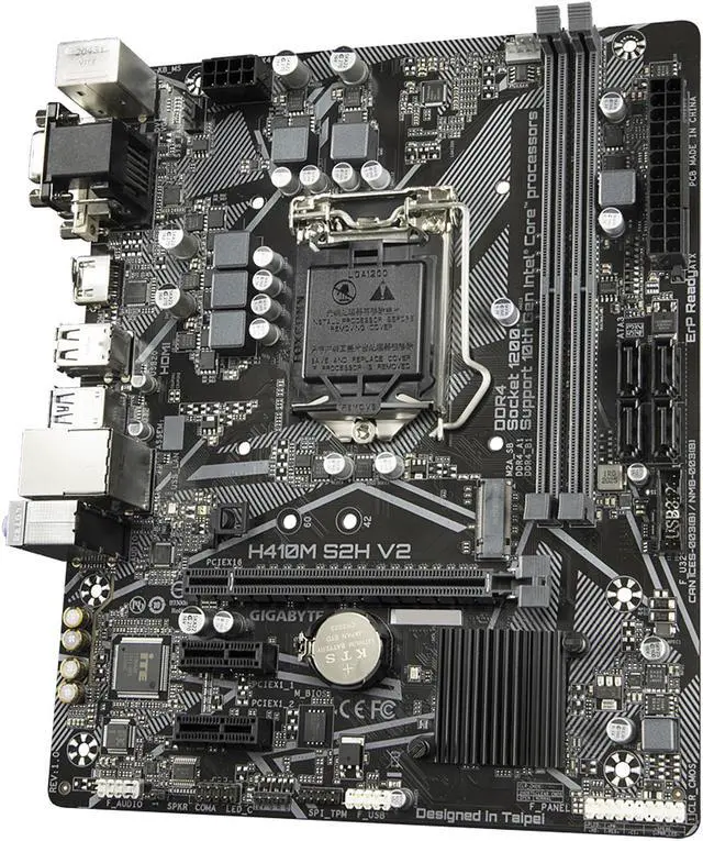 Alt view image 2 of 7 - GIGABYTE H410M S2H V2 LGA 1200 Intel H470 Micro-ATX Motherboard with M.2, SATA 6Gb/s, USB 3.2 Gen 1