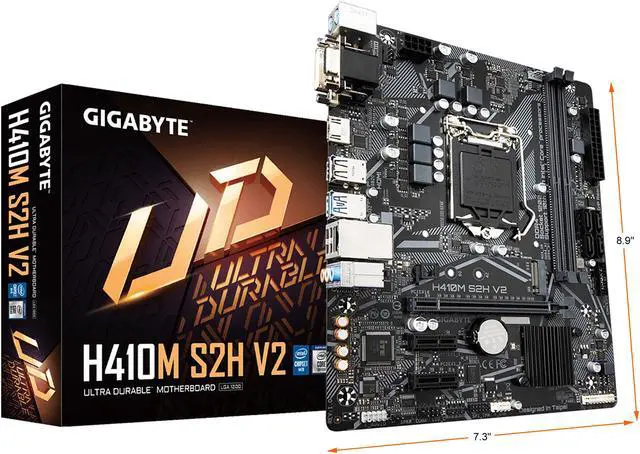 Alt view image 7 of 7 - GIGABYTE H410M S2H V2 LGA 1200 Intel H470 Micro-ATX Motherboard with M.2, SATA 6Gb/s, USB 3.2 Gen 1