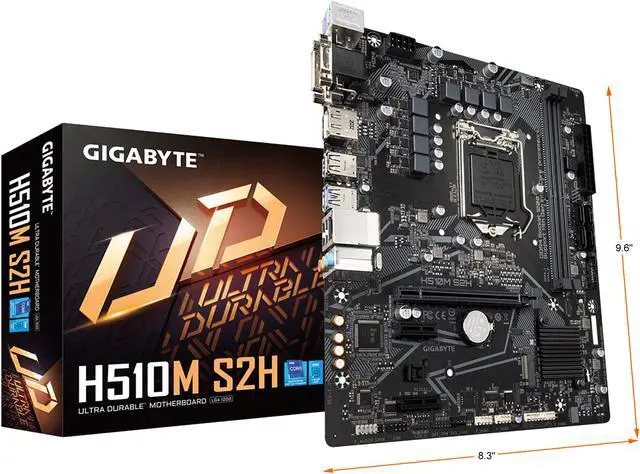 Alt view image 7 of 7 - GIGABYTE H510M S2H (rev. 1.0) LGA 1200 Intel H510 Micro-ATX Motherboard with PCIe 4.0, USB 3.2 Gen1, Gaming GbE LAN