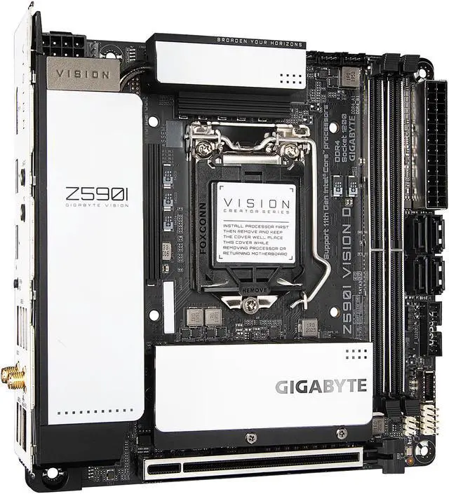 Alt view image 4 of 7 - GIGABYTE Z590I VISION D LGA 1200 Intel Z590 Mini ITX Intel Motherboard