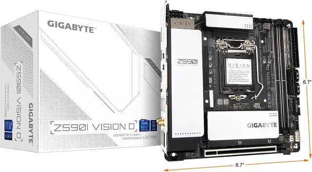 Alt view image 7 of 7 - GIGABYTE Z590I VISION D LGA 1200 Intel Z590 Mini ITX Intel Motherboard