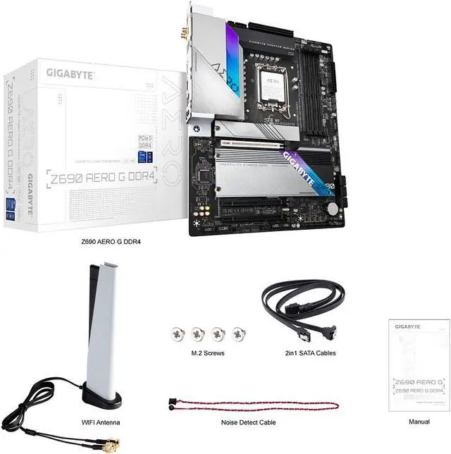 Alt view image 6 of 8 - GIGABYTE Z690 AERO G DDR4 LGA 1700 Intel Z690 ATX Motherboard with DDR4, Quad M.2, PCIe 5.0, USB 3.2 Gen2X2 Type-C, WiFi 6, Intel 2.5 GbE LAN