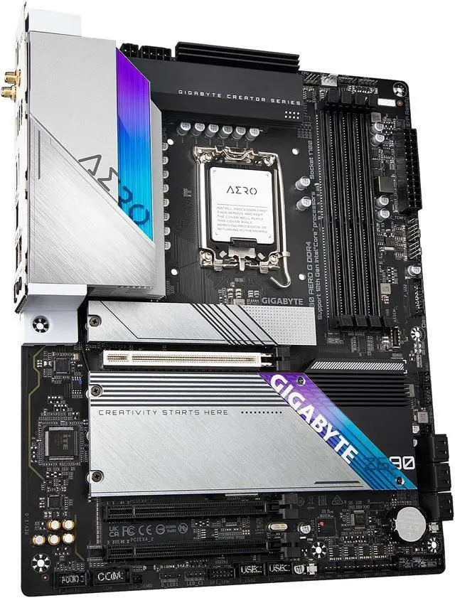 Alt view image 4 of 8 - GIGABYTE Z690 AERO G DDR4 LGA 1700 Intel Z690 ATX Motherboard with DDR4, Quad M.2, PCIe 5.0, USB 3.2 Gen2X2 Type-C, WiFi 6, Intel 2.5 GbE LAN