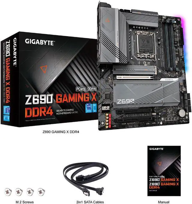 Alt view image 6 of 8 - GIGABYTE Z690 GAMING X DDR4 LGA 1700 Intel Z690 ATX Motherboard with DDR4 (REV 1.0), Quad M.2, PCIe 5.0, USB 3.2 Gen2X2 Type-C, 2.5GbE LAN