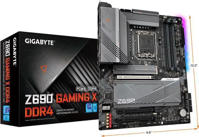 Alt view image 8 of 8 - GIGABYTE Z690 GAMING X DDR4 LGA 1700 Intel Z690 ATX Motherboard with DDR4 (REV 1.0), Quad M.2, PCIe 5.0, USB 3.2 Gen2X2 Type-C, 2.5GbE LAN