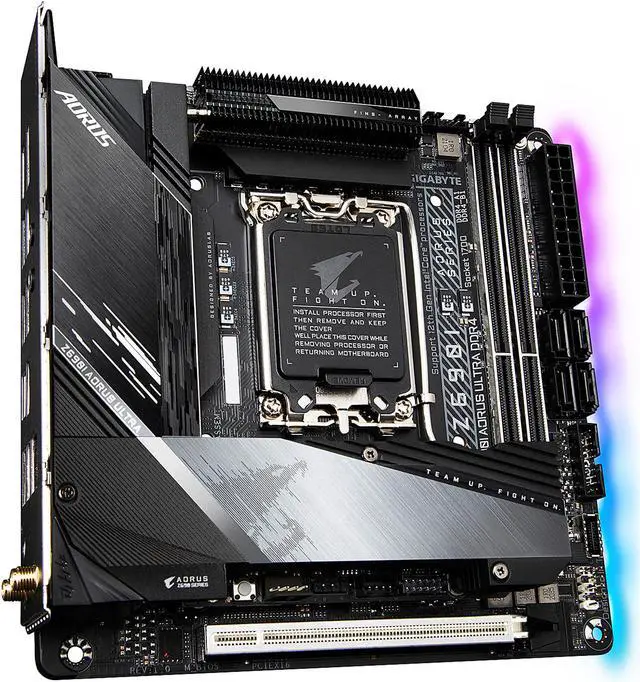 Alt view image 4 of 7 - GIGABYTE Z690I AORUS ULTRA DDR4 LGA 1700 Intel Z690 Mini-ITX Motherboard with DDR4, Dual M.2, PCIe 5.0, USB 3.2 Gen2X2 Type-C, WiFi 6, Intel 2.5 GbE LAN