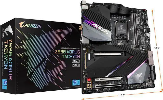 Alt view image 7 of 7 - GIGABYTE Z690 AORUS TACHYON LGA 1700 Intel Z690 EATX Motherboard with DDR5, Quad M.2, PCIe 5.0, USB 3.2 Gen2X2 Type-C, Intel WiFi 6E, Intel 2.5 GbE LAN