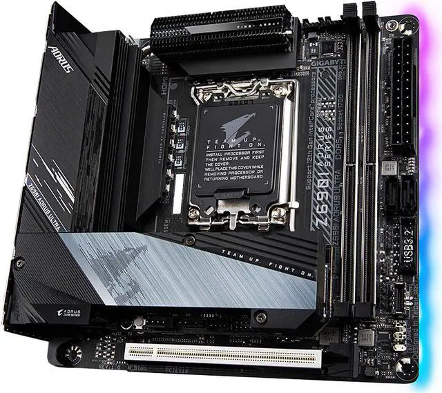 Alt view image 4 of 8 - GIGABYTE Z690I AORUS ULTRA LGA 1700 Intel Z690 Mini-ITX Motherboard with DDR5, Dual M.2, PCIe 5.0, USB 3.2 Gen 2X2 Type-C, Intel WiFi 6, Intel 2.5 GbE LAN