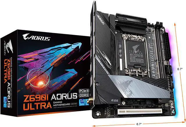 Alt view image 2 of 8 - GIGABYTE Z690I AORUS ULTRA LGA 1700 Intel Z690 Mini-ITX Motherboard with DDR5, Dual M.2, PCIe 5.0, USB 3.2 Gen 2X2 Type-C, Intel WiFi 6, Intel 2.5 GbE LAN