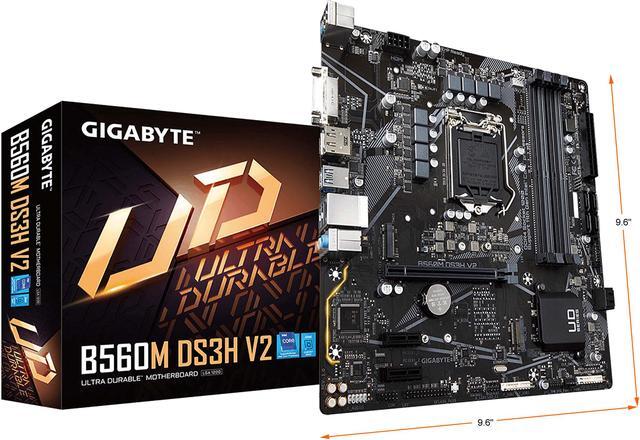 Alt view image 7 of 7 - GIGABYTE B560M DS3H V2 LGA 1200 Intel B560 Micro-ATX Motherboard with Dual M.2, PCIe 4.0, USB 3.2 Gen1, GbE LAN