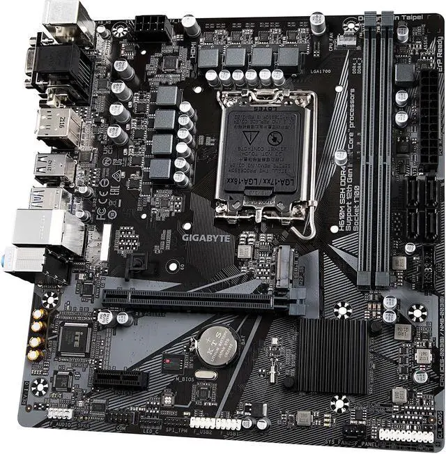 Alt view image 2 of 8 - GIGABYTE H610M S2H DDR4 H610 Intel LGA 1700 Micro ATX Motherboard with DDR4, Single M.2, PCIe 4.0, USB 3.2 Gen1, Realtek GbE LAN