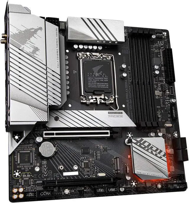 Alt view image 3 of 6 - GIGABYTE B660M AORUS PRO AX DDR4 B660 Intel LGA 1700 Micro-ATX Motherboard with DDR4, Dual M.2, PCIe 4.0, USB 3.2 Gen2 Type-C, WIFI 6 802.11ax, Intel 2.5GbE LAN