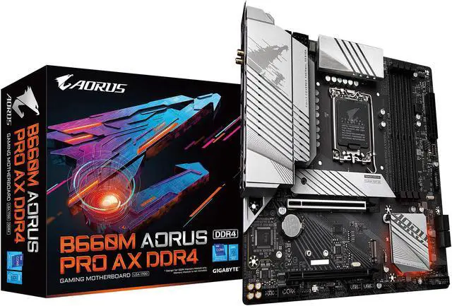 Alt view image 6 of 6 - GIGABYTE B660M AORUS PRO AX DDR4 B660 Intel LGA 1700 Micro-ATX Motherboard with DDR4, Dual M.2, PCIe 4.0, USB 3.2 Gen2 Type-C, WIFI 6 802.11ax, Intel 2.5GbE LAN