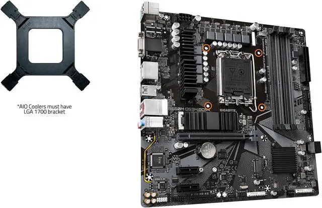 Alt view image 5 of 6 - GIGABYTE B660M DS3H DDR4 B660 Intel LGA 1700 M-ATX Motherboard with DDR4, Dual M.2, PCIe 4.0, USB 3.2 Gen2 Type-C, 2.5GbE LAN