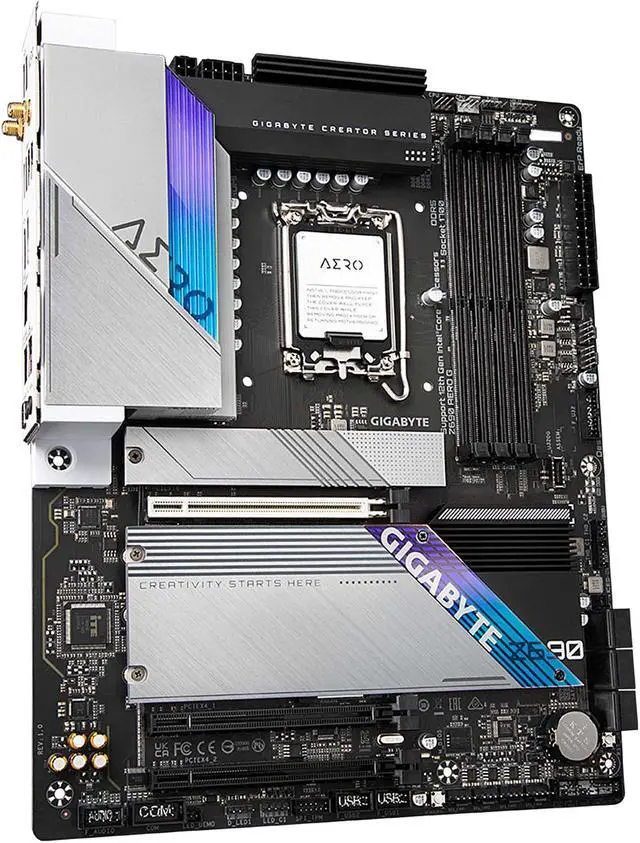 Alt view image 4 of 8 - GIGABYTE Z690 AERO G LGA 1700 Intel Z690 ATX Motherboard with DDR5, Quad M.2, PCIe 5.0, USB 3.2 Gen2X2 Type-C, WiFi 6, Intel 2.5 GbE LAN