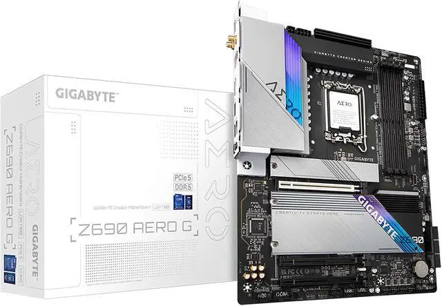 Alt view image 7 of 8 - GIGABYTE Z690 AERO G LGA 1700 Intel Z690 ATX Motherboard with DDR5, Quad M.2, PCIe 5.0, USB 3.2 Gen2X2 Type-C, WiFi 6, Intel 2.5 GbE LAN