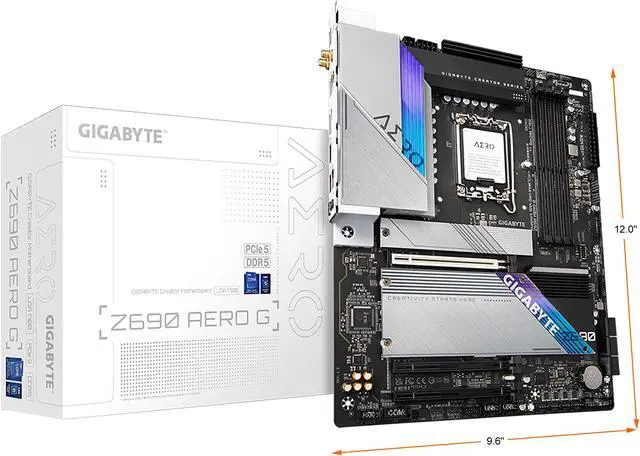 Alt view image 8 of 8 - GIGABYTE Z690 AERO G LGA 1700 Intel Z690 ATX Motherboard with DDR5, Quad M.2, PCIe 5.0, USB 3.2 Gen2X2 Type-C, WiFi 6, Intel 2.5 GbE LAN