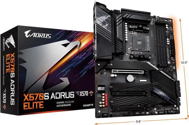 Alt view image 7 of 7 - GIGABYTE X570S AORUS ELITE (rev. 1.0) AMD Ryzen 3000 PCIe 4.0 SATA 6Gb/s USB 3.2 AMD X570S ATX Motherboard