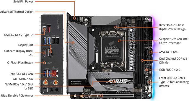 GIGABYTE B660I AORUS PRO DDR4 B660 Intel LGA 1700 Mini-ITX