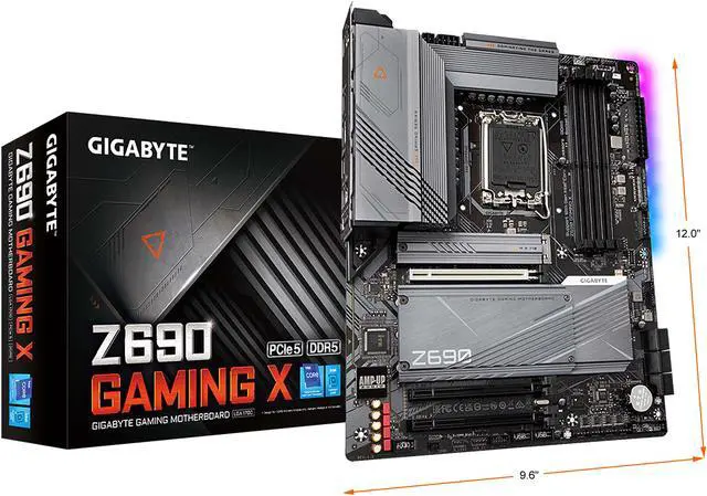 Alt view image 8 of 8 - GIGABYTE Z690 GAMING X LGA 1700 Intel Z690 ATX Motherboard with DDR5, Quad M.2, PCIe 5.0, USB 3.2 Gen2X2 Type-C, 2.5GbE LAN