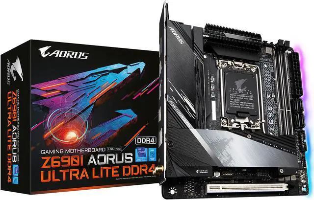 Alt view image 7 of 8 - GIGABYTE Z690I AORUS ULTRA LITE DDR4 (rev. 1.0) LGA 1700 Intel Z690 Mini ITX Intel Motherboard