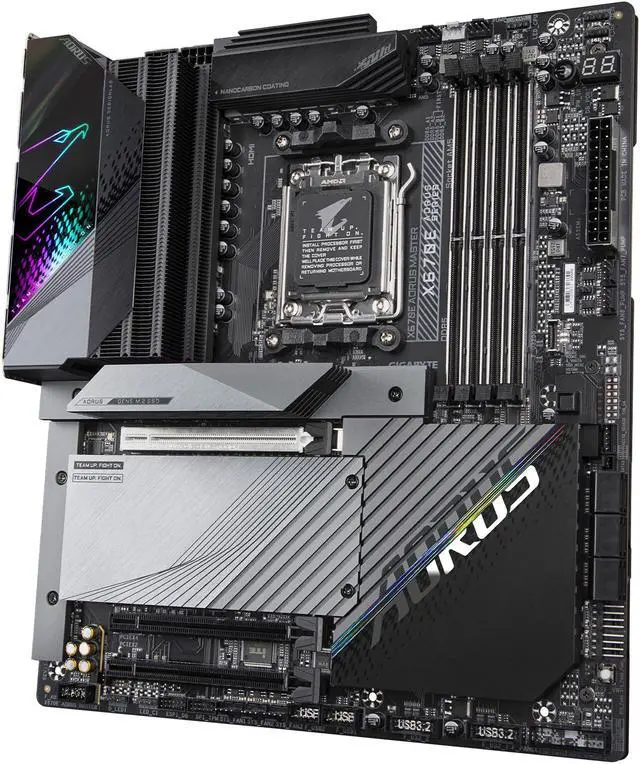 Alt view image 5 of 6 - GIGABYTE X670E AORUS MASTER AM5 LGA 1718 AMD X670E EATX Motherboard with 5-Year Warranty DDR5, Quad M.2, PCIe 5.0, USB 3.2 Gen2X2 Type-C, Intel WiFi 6E, Intel 2.5GbE LAN, Q-Flash Plus, EZ-Latch Plus