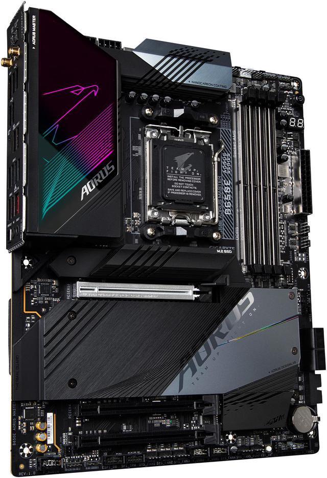 Alt view image 4 of 5 - GIGABYTE B650E AORUS MASTER AM5 LGA 1718 AMD B650 ATX Motherboard DDR5, Quad M.2, PCIe 5.0, USB 3.2 Gen2X2 Type-C, AMD WiFi 6E, Intel 2.5GbE LAN, Q-Flash Plus, EZ-Latch Plus