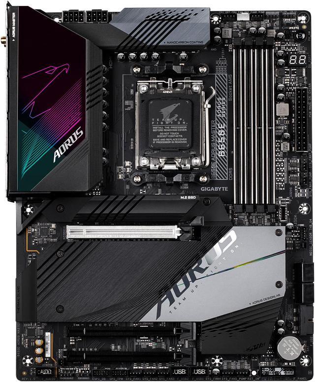 Alt view image 2 of 5 - GIGABYTE B650E AORUS MASTER AM5 LGA 1718 AMD B650 ATX Motherboard DDR5, Quad M.2, PCIe 5.0, USB 3.2 Gen2X2 Type-C, AMD WiFi 6E, Intel 2.5GbE LAN, Q-Flash Plus, EZ-Latch Plus