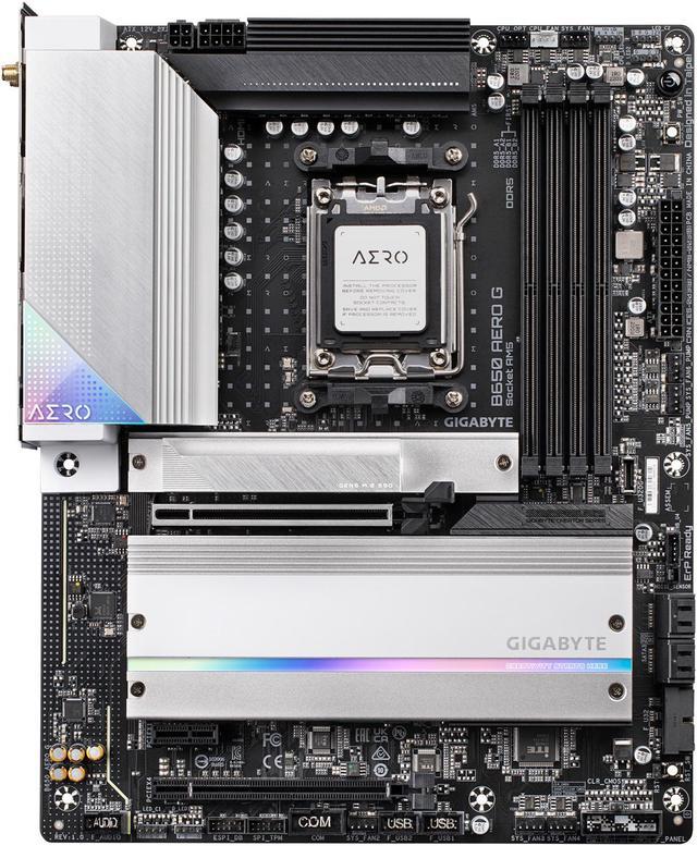 Alt view image 3 of 5 - GIGABYTE B650 AERO G AM5 LGA 1718 AMD B650 ATX Motherboard with 5-Year Warranty, DDR5, PCIe 5.0 M.2, PCIe 5.0, USB 3.2 Gen2X2 Type-C, Wi-Fi 6E, Intel 2.5GbE LAN