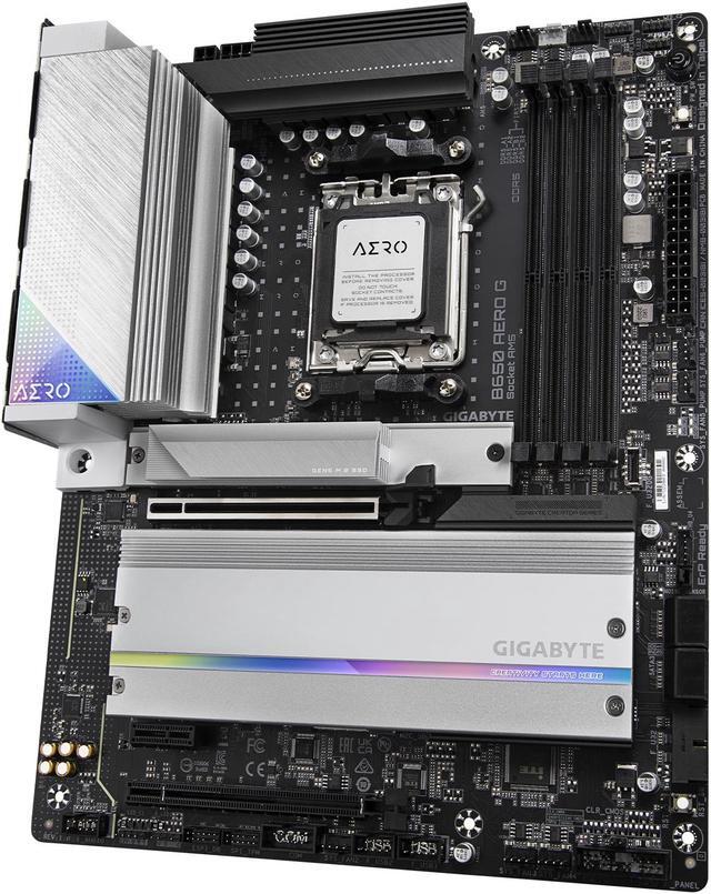 Alt view image 5 of 5 - GIGABYTE B650 AERO G AM5 LGA 1718 AMD B650 ATX Motherboard with 5-Year Warranty, DDR5, PCIe 5.0 M.2, PCIe 5.0, USB 3.2 Gen2X2 Type-C, Wi-Fi 6E, Intel 2.5GbE LAN