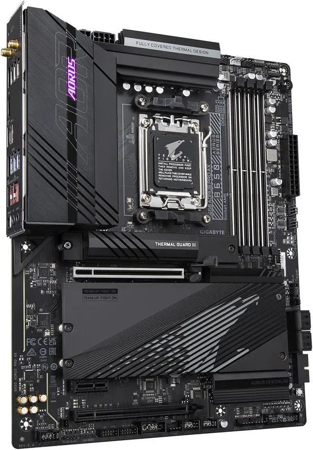 Alt view image 4 of 5 - GIGABYTE B650 AORUS PRO AX AM5 LGA 1718 AMD B650 ATX Motherboard, DDR5, USB 3.2 Gen2X2 Type-C, WiFi 6E, Intel 2.5GbE LAN, Q-Flash Plus, EZ-Latch