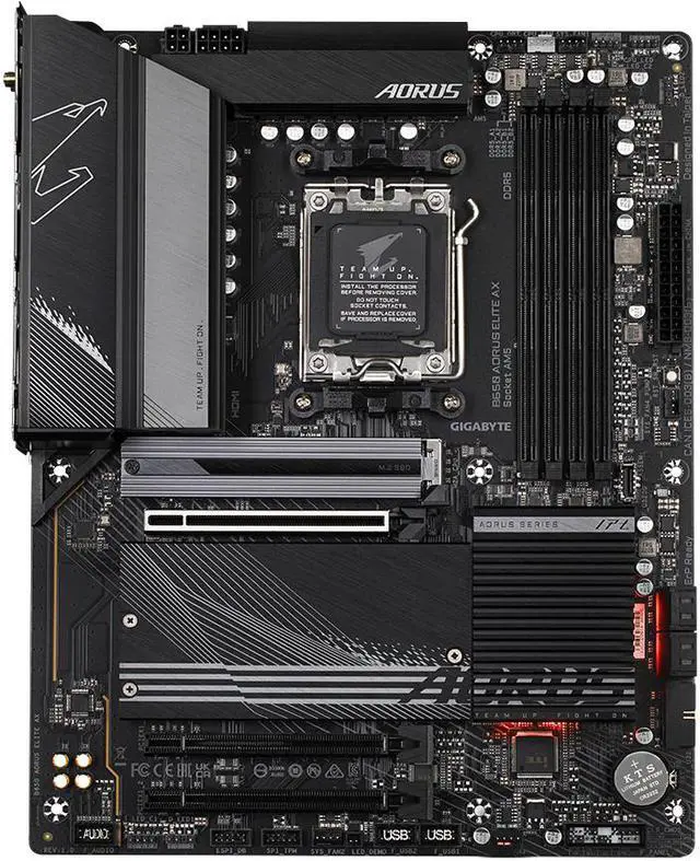 Alt view image 2 of 6 - GIGABYTE B650 AORUS ELITE AX AM5 LGA 1718 AMD B650 ATX Motherboard DDR5, M.2, PCIe 5.0, USB 3.2 Gen2X2 Type-C, WiFi 6E, 2.5GbE LAN, Q-Flash Plus, EZ-Latch