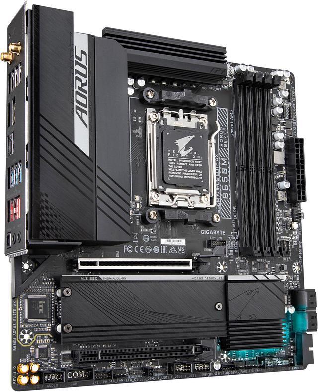 Alt view image 4 of 5 - GIGABYTE B650M AORUS ELITE AX AM5 LGA 1718 AMD B650 M-ATX Motherboard with 5-Year Warranty, DDR5, 2 M.2, PCIe 5.0, USB 3.2 Gen2X2 Type-C, Intel 2.5GbE LAN, Q-Flash Plus, EZ-Latch