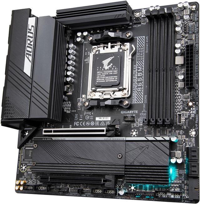Alt view image 5 of 5 - GIGABYTE B650M AORUS ELITE AX AM5 LGA 1718 AMD B650 M-ATX Motherboard with 5-Year Warranty, DDR5, 2 M.2, PCIe 5.0, USB 3.2 Gen2X2 Type-C, Intel 2.5GbE LAN, Q-Flash Plus, EZ-Latch
