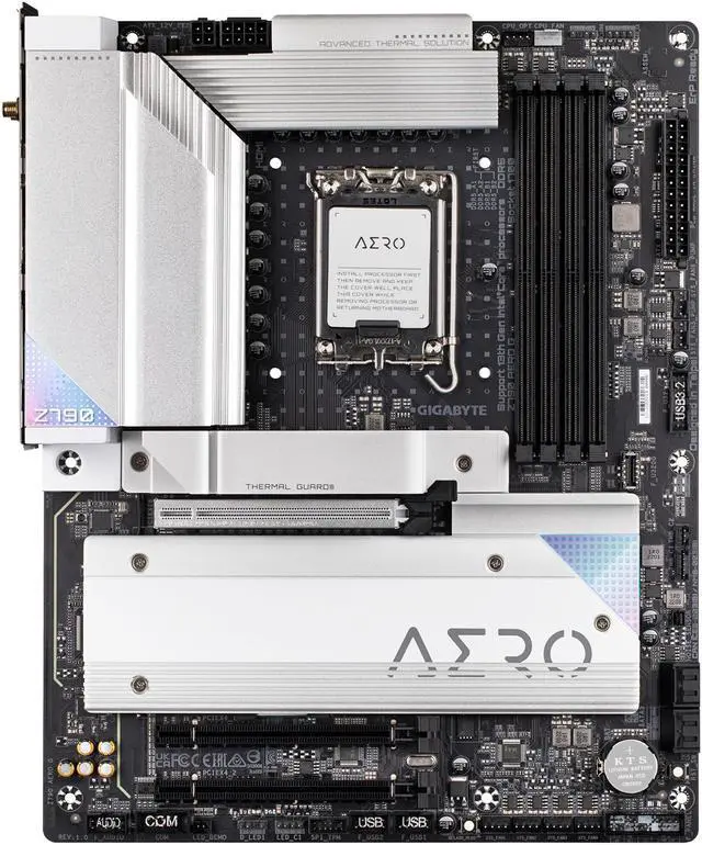 Alt view image 2 of 5 - GIGABYTE Z790 AERO G LGA 1700 Intel Z790 ATX Motherboard with DDR5, 5* 5.0 M.2, PCIe 5.0, USB 3.2 Gen2X2 Type-C, WiFi 6E, Intel 2.5GbE LAN