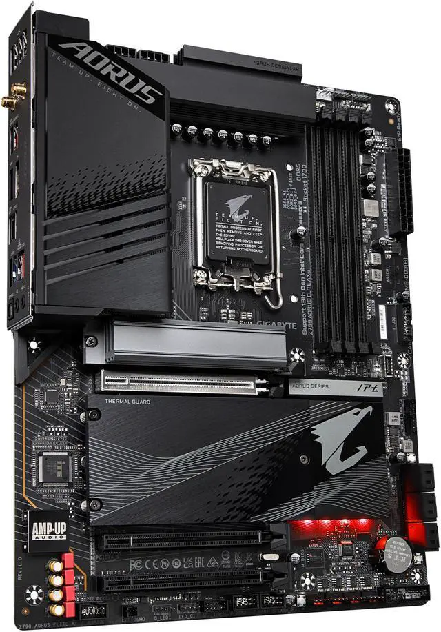 Alt view image 4 of 5 - GIGABYTE Z790 AORUS ELITE AX LGA 1700 Intel Z790 ATX Motherboard with DDR5, Quad M.2, PCIe 5.0, USB 3.2 Gen2X2 Type-C, Intel WiFi 6E, 2.5GbE LAN, Q-Flash Plus, PCIe EZ-Latch