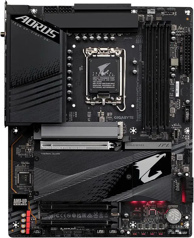 Alt view image 4 of 5 - GIGABYTE Z790 AORUS ELITE AX DDR4 LGA 1700 Intel Z790 ATX Motherboard with DDR4, Quad M.2, PCIe 5..0, USB 3.2 Gen2X2 Type-C, Intel Wi-Fi 6E, 2.5GbE LAN, Q-Flash Plus, EZ-Latch Plus