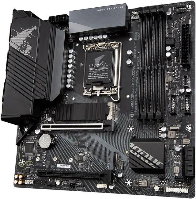 Alt view image 5 of 6 - GIGABYTE B660M AORUS ELITE AX DDR4 B660 Intel LGA 1700 Micro-ATX Motherboard with DDR4, Dual M.2, PCIe 4.0, USB 3.2 Gen2 Type-C, WIFI 6E, 2.5GbE LAN