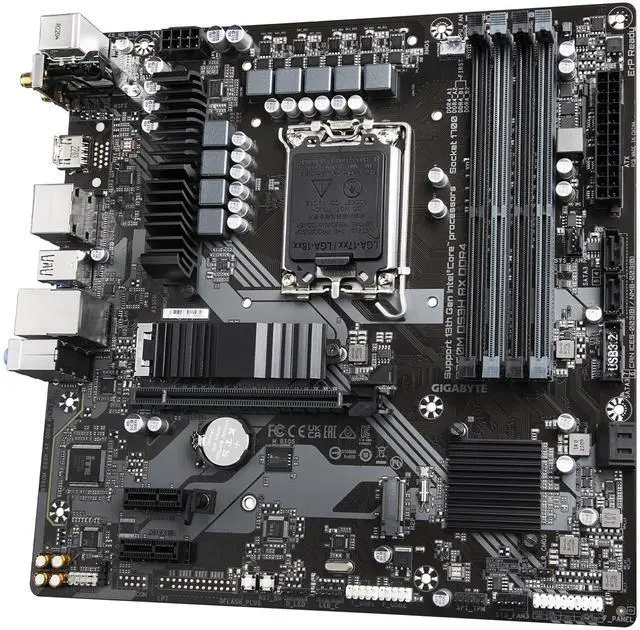 Alt view image 4 of 5 - GIGABYTE B760M DS3H AX DDR4 LGA 1700 Intel B760 M-ATX Motherboard with DDR4, Dual M.2, PCIe 4.0, USB 3.2 Gen 2 Type-C, WiFi 6E, 2.5GbE LAN, Q-Flash Plus, PCIe EZ-Latch
