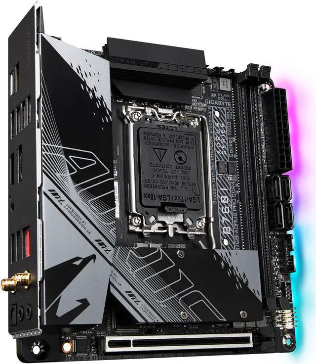 Alt view image 4 of 5 - GIGABYTE B760I AORUS PRO DDR4 LGA 1700 Intel B760 Mini-ITX Motherboard with DDR4, Dual M.2, PCIe 4.0, USB 3.2 Gen2X2 Type-C, WiFi 6, Intel 2.5GbE LAN, Q-Flash Plus