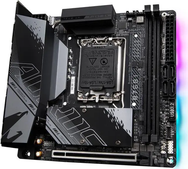 Alt view image 5 of 5 - GIGABYTE B760I AORUS PRO DDR4 LGA 1700 Intel B760 Mini-ITX Motherboard with DDR4, Dual M.2, PCIe 4.0, USB 3.2 Gen2X2 Type-C, WiFi 6, Intel 2.5GbE LAN, Q-Flash Plus